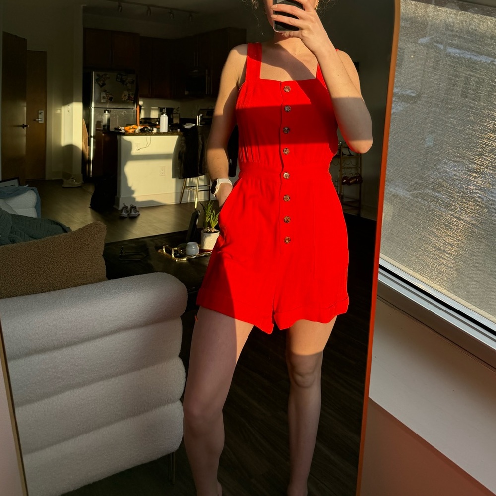 Bright pink romper